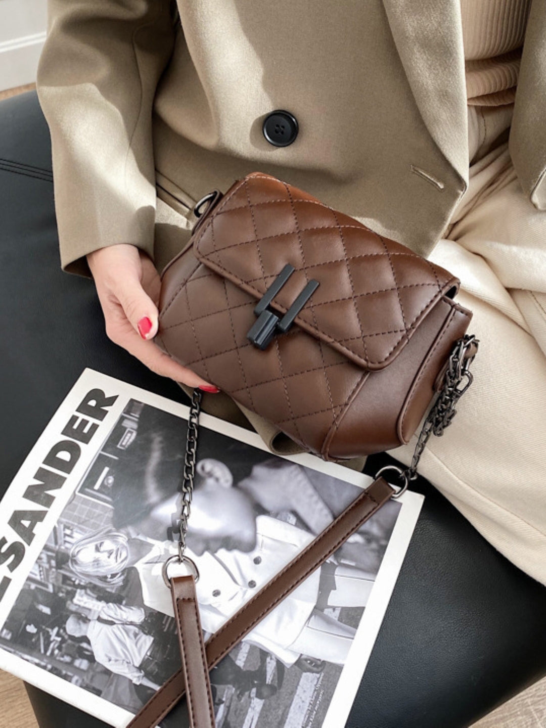 PU Structured Sling Bag