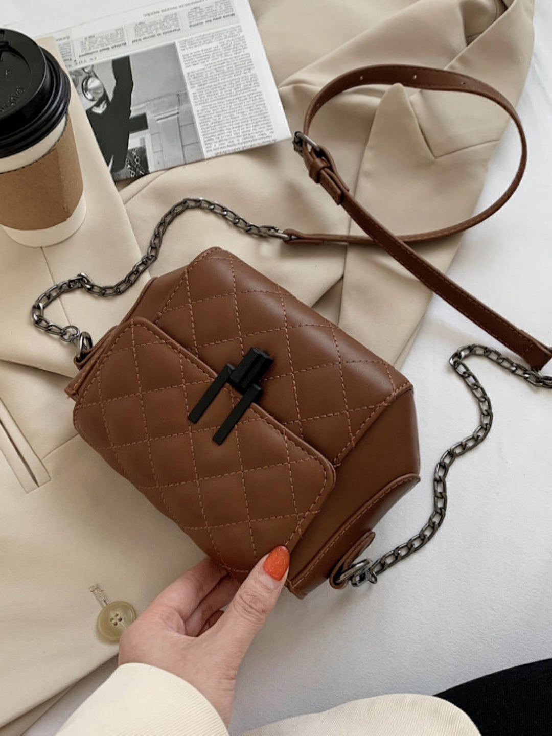PU Structured Sling Bag