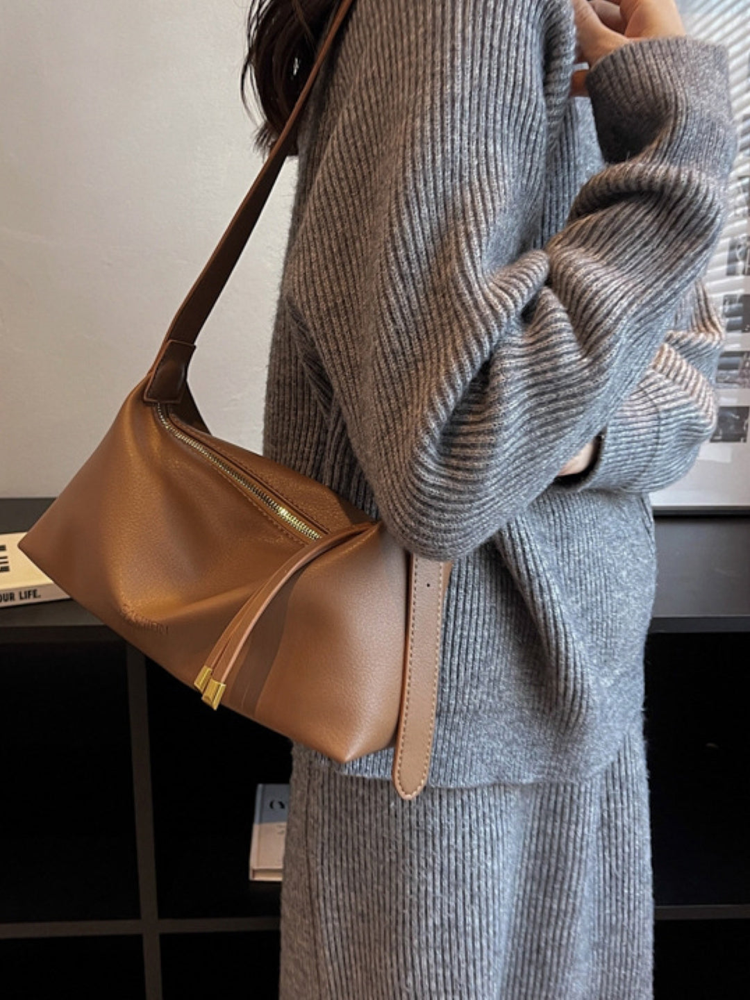 PU Structured Shoulder Bag