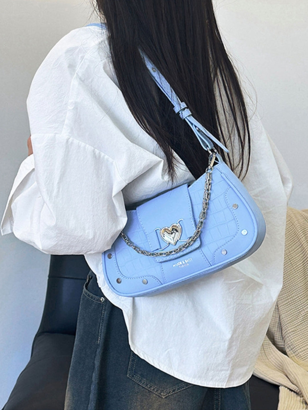 Blue Solid NA Sling Bag
