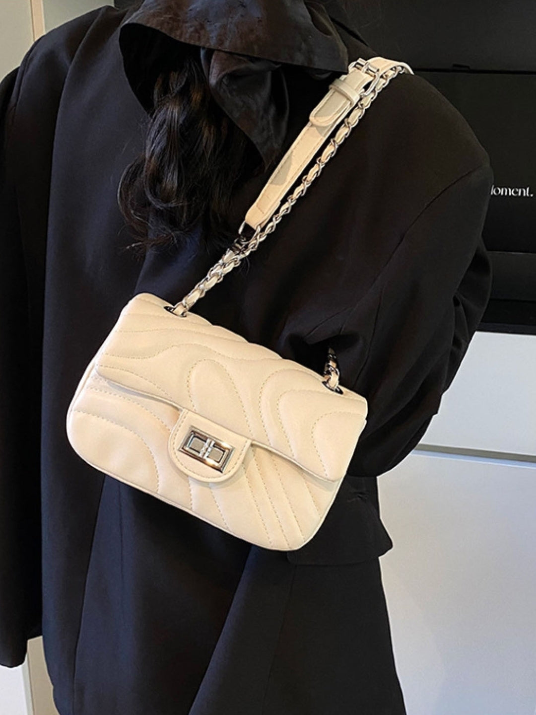 OffWhite Textured NA Shoulder Bag
