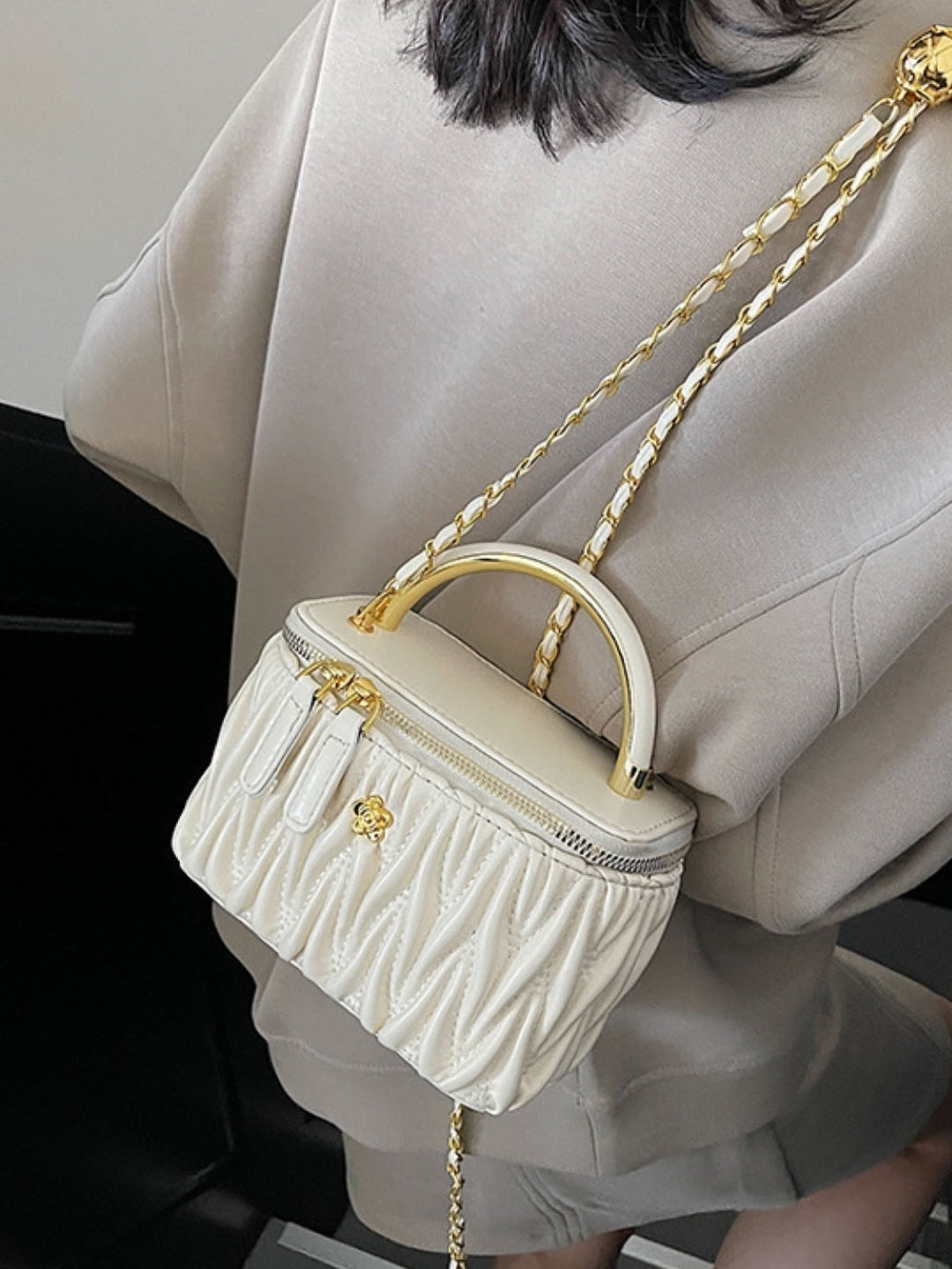 OffWhite Embellished One Handle Sling Bag