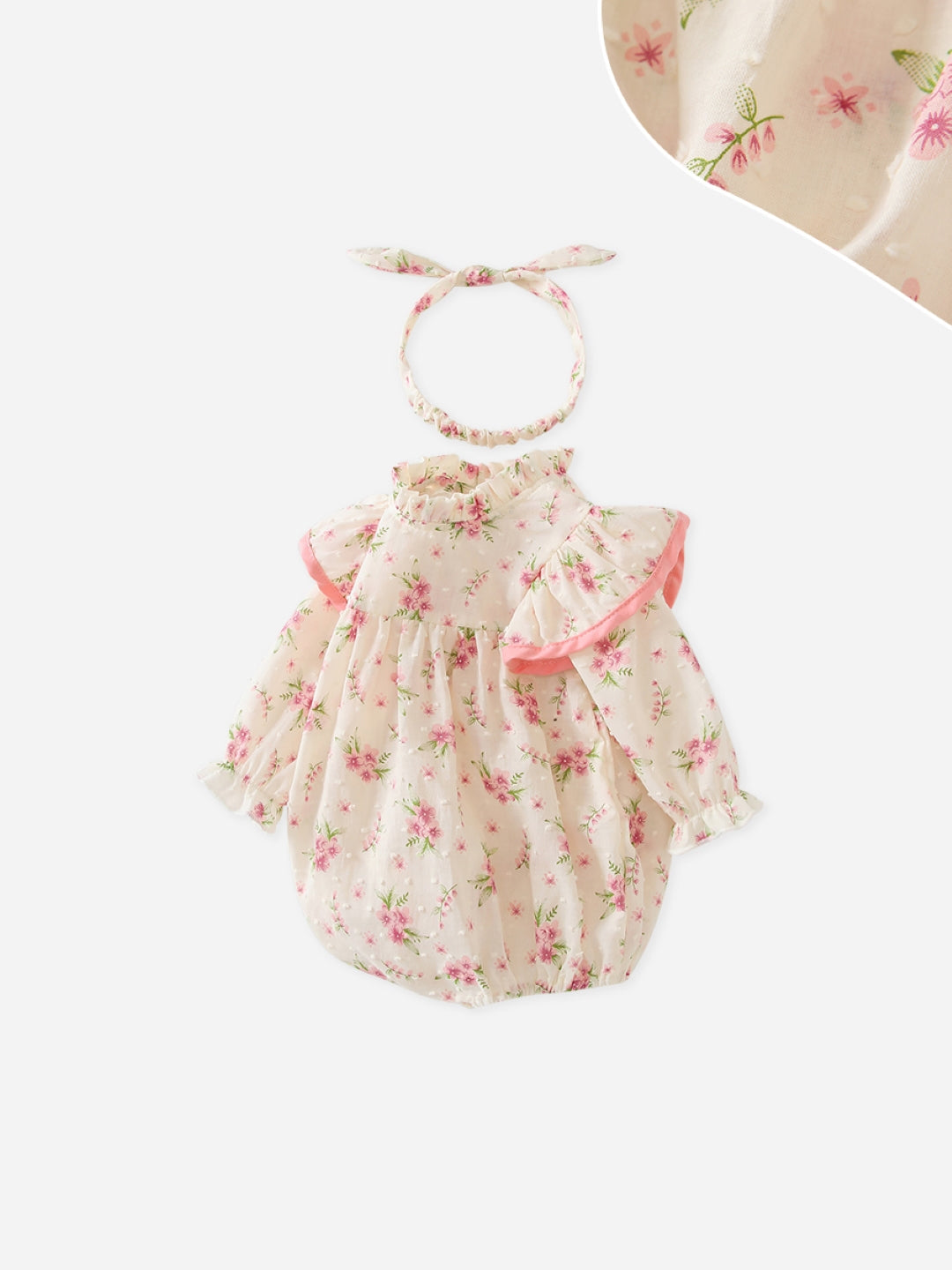 Pink Cotton Regular Romper