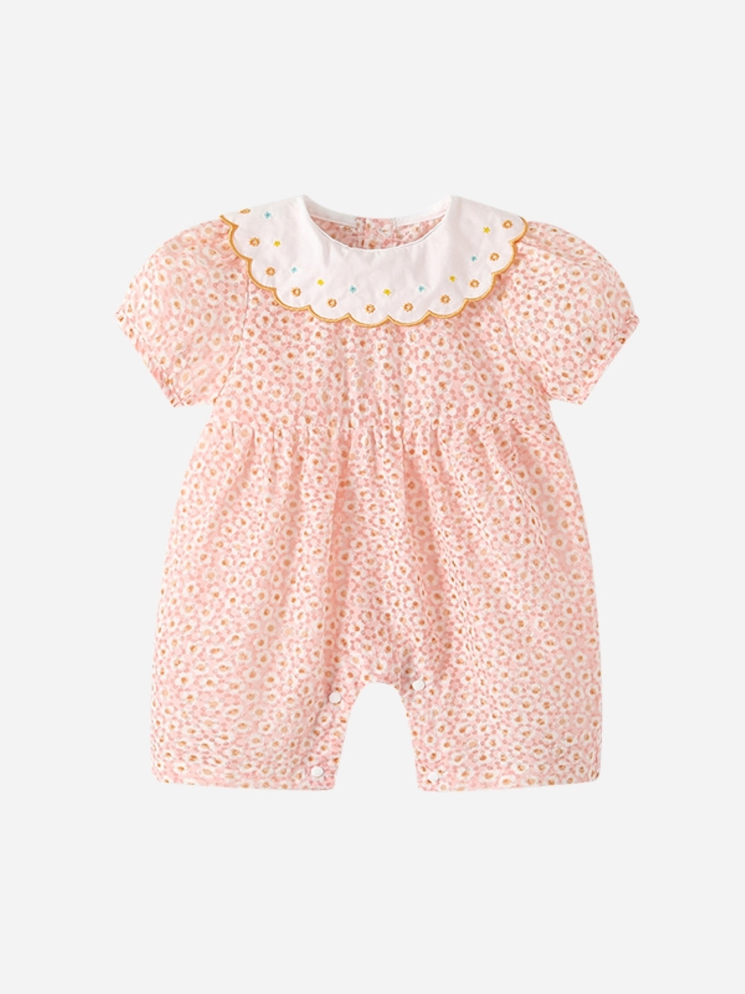Green Cotton Regular Romper