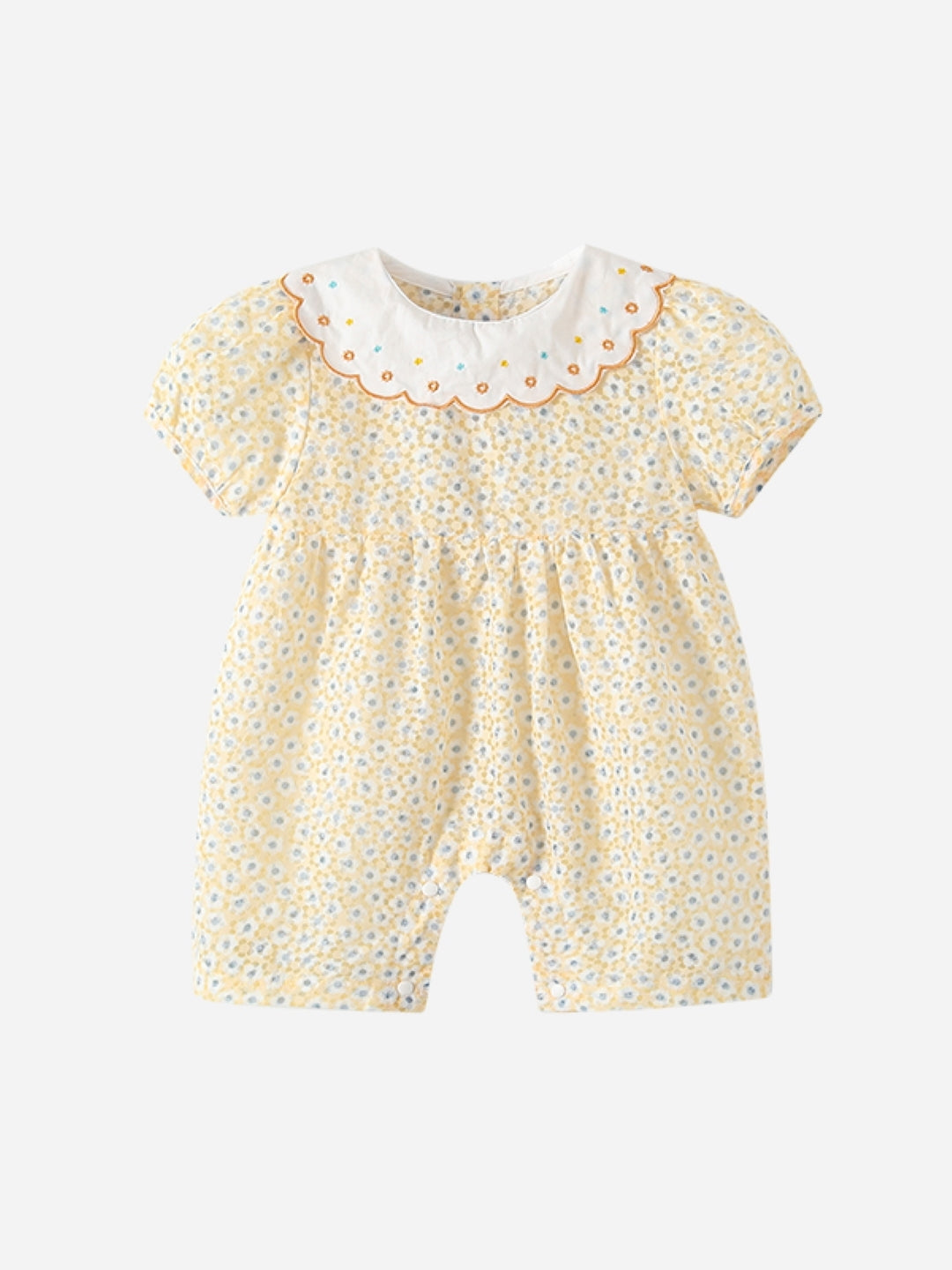 Green Cotton Regular Romper