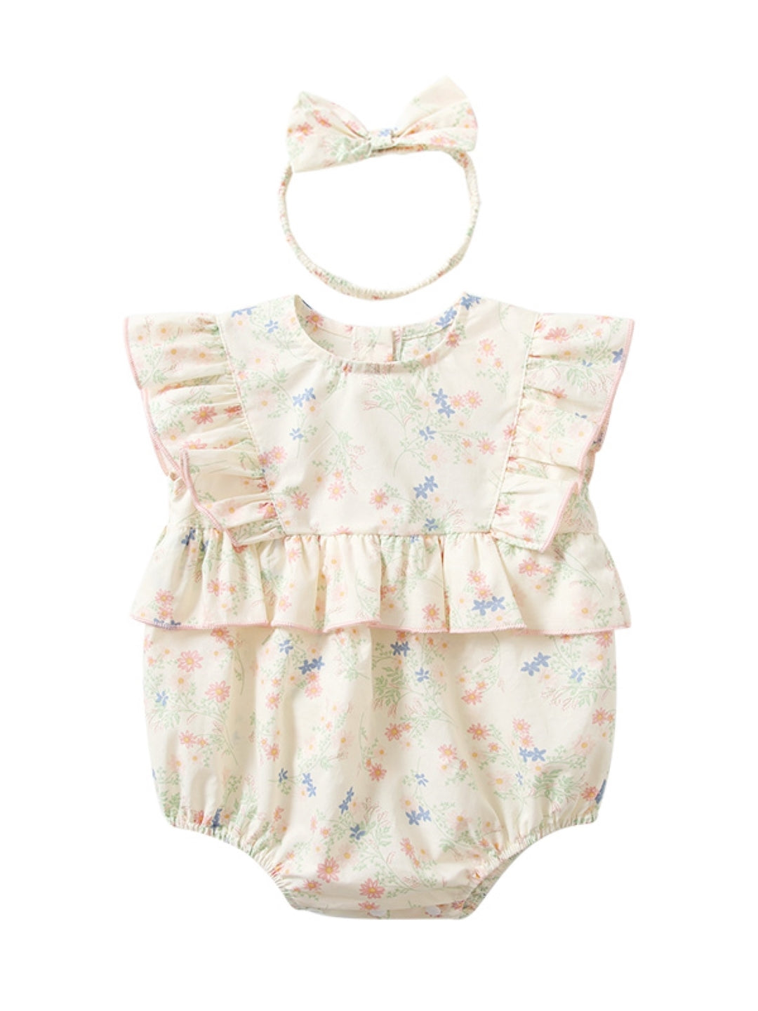 Cream Cotton Regular Romper