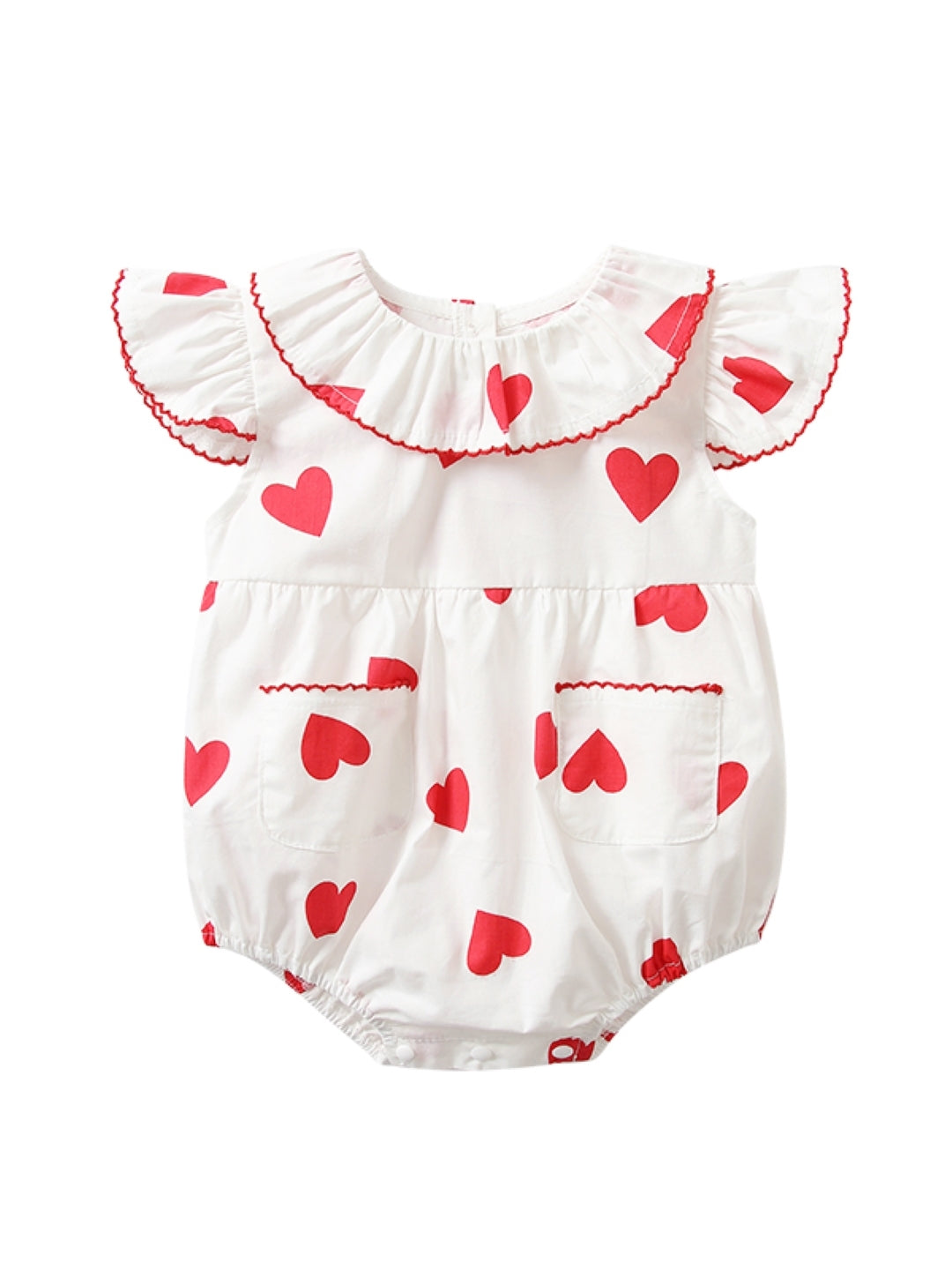 White Cotton Regular Romper