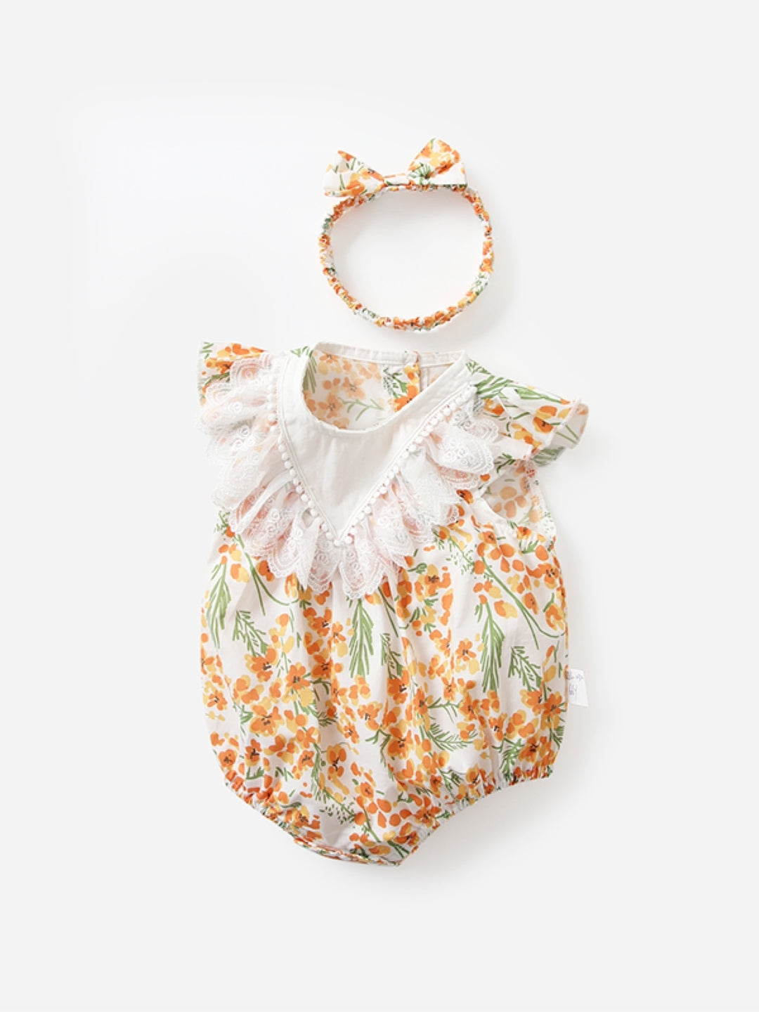 White Cotton Regular Romper