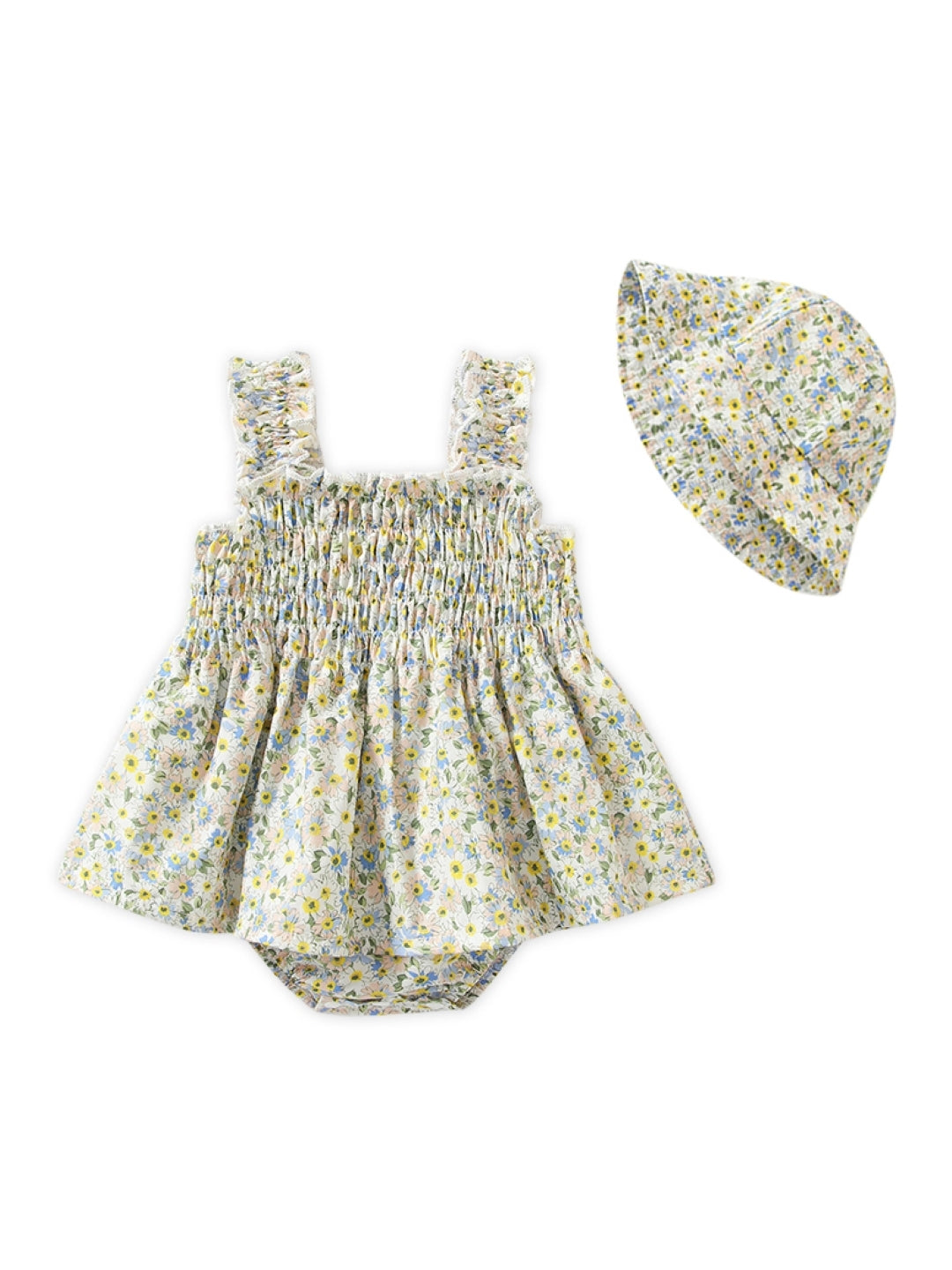 Green Cotton Regular Romper