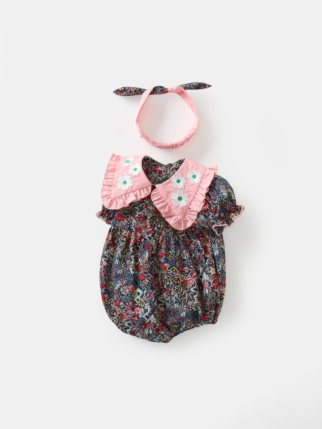 Pink Cotton Regular Romper
