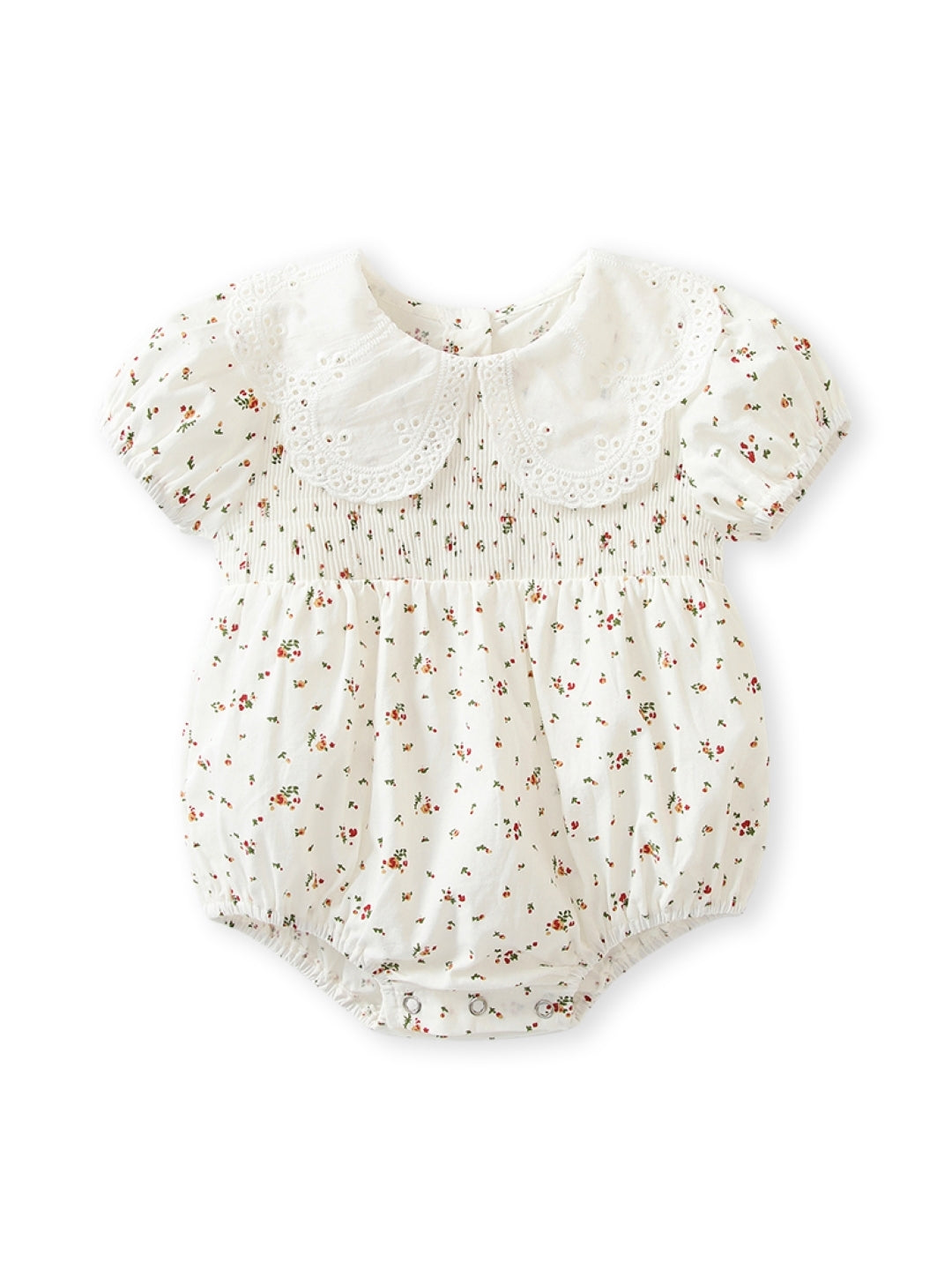 White Cotton Regular Romper