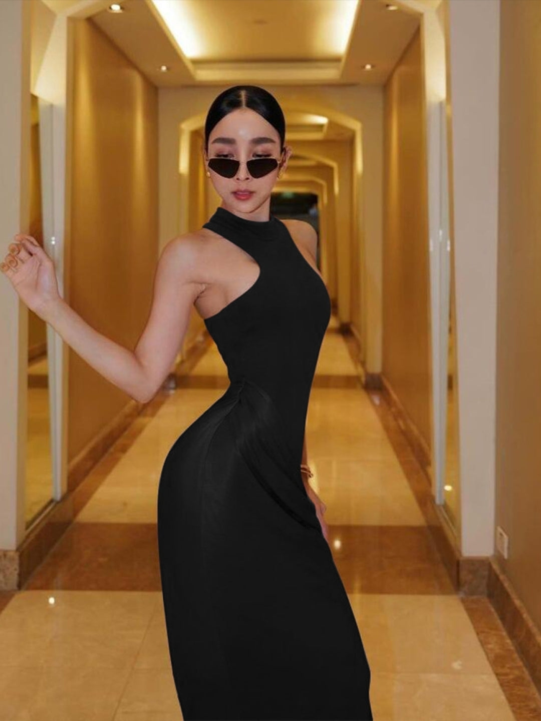 Black Cutout Evening Gown