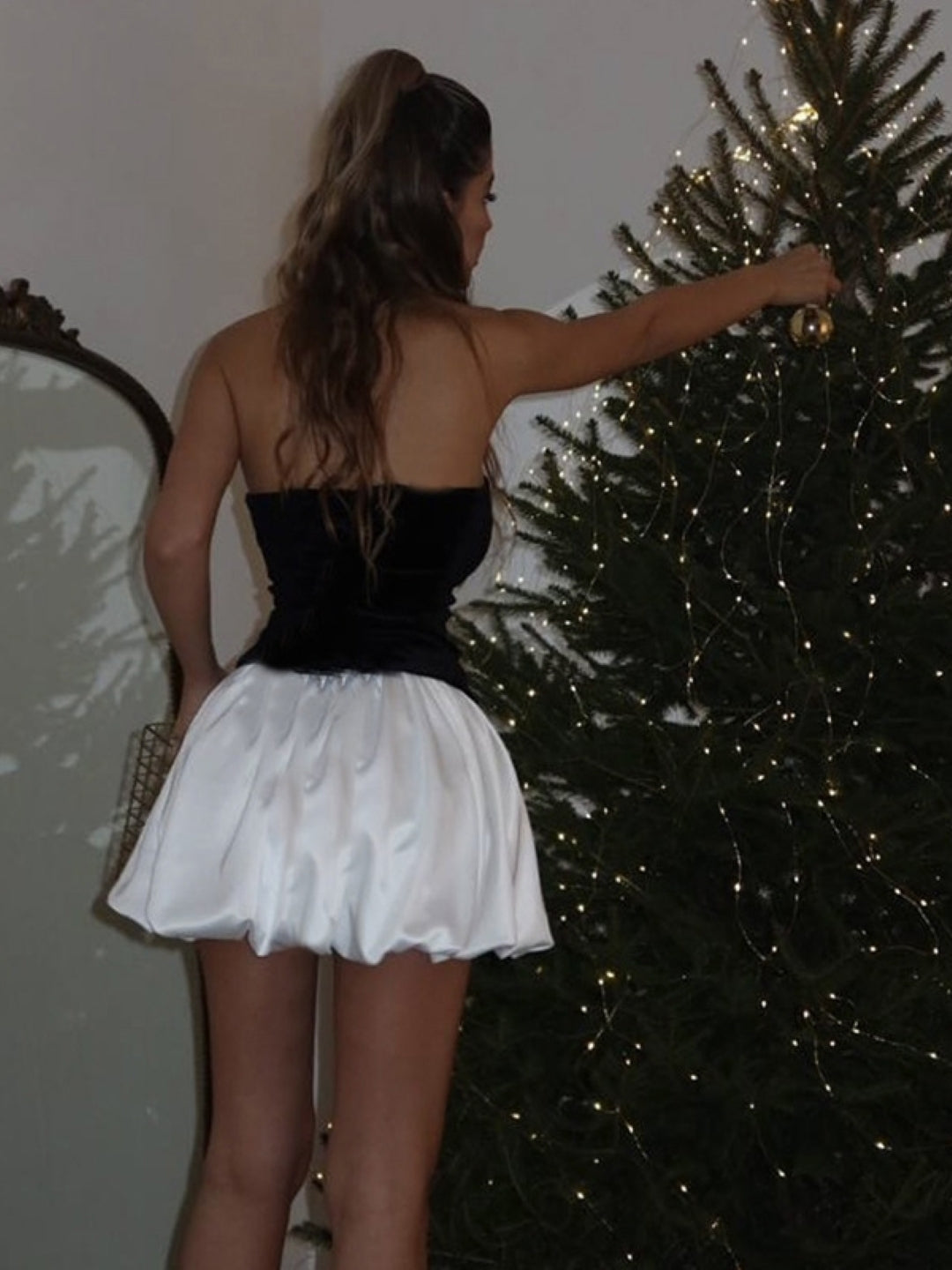 Black & White Corset Mini Dress