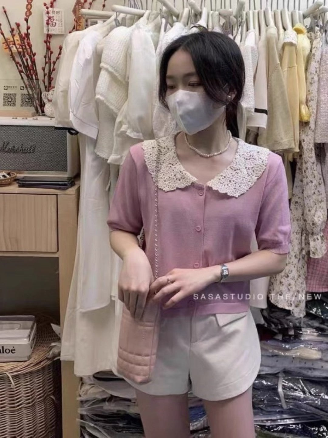 Pink Shirt Collar Short Sleeves Solid Regular Sleeves Viscose Rayon Top