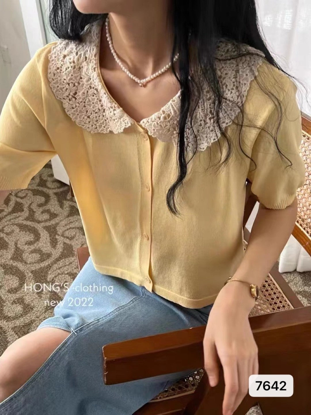 Yellow Shirt Collar Short Sleeves Solid Regular Sleeves Viscose Rayon Top