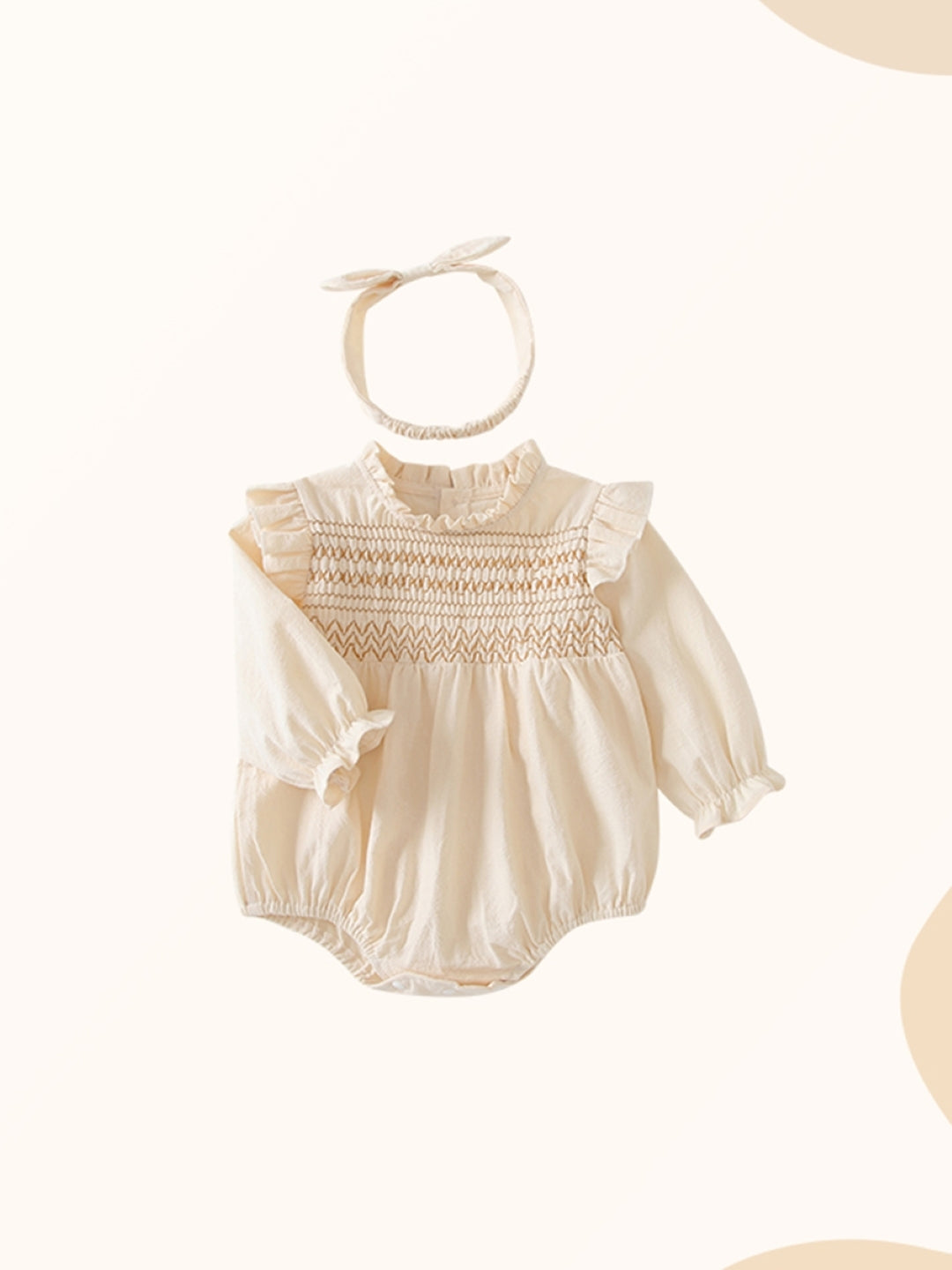 Cream Regular Cotton Romper