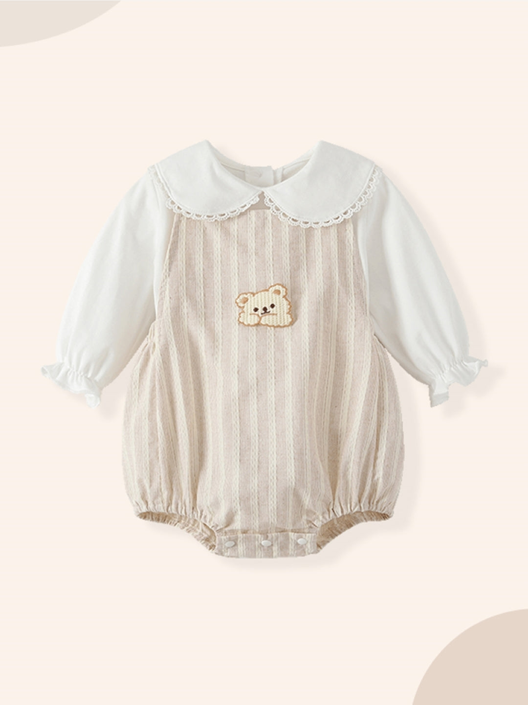 White Regular Cotton Romper