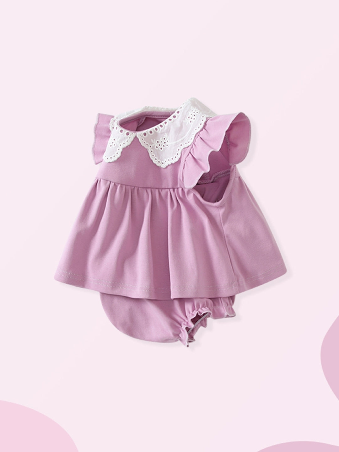 Purple Regular Cotton Romper