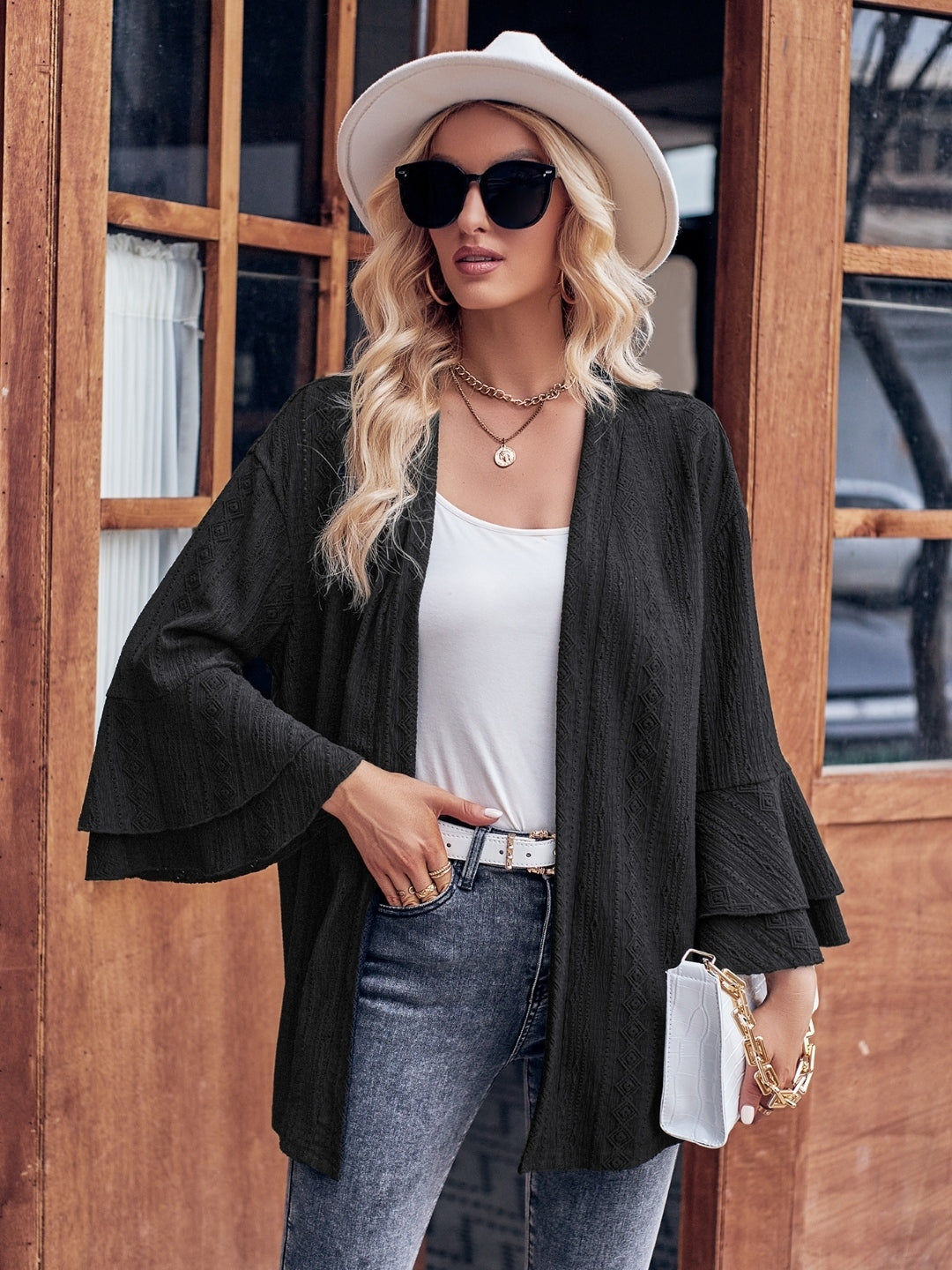 Women Black Polyester Top