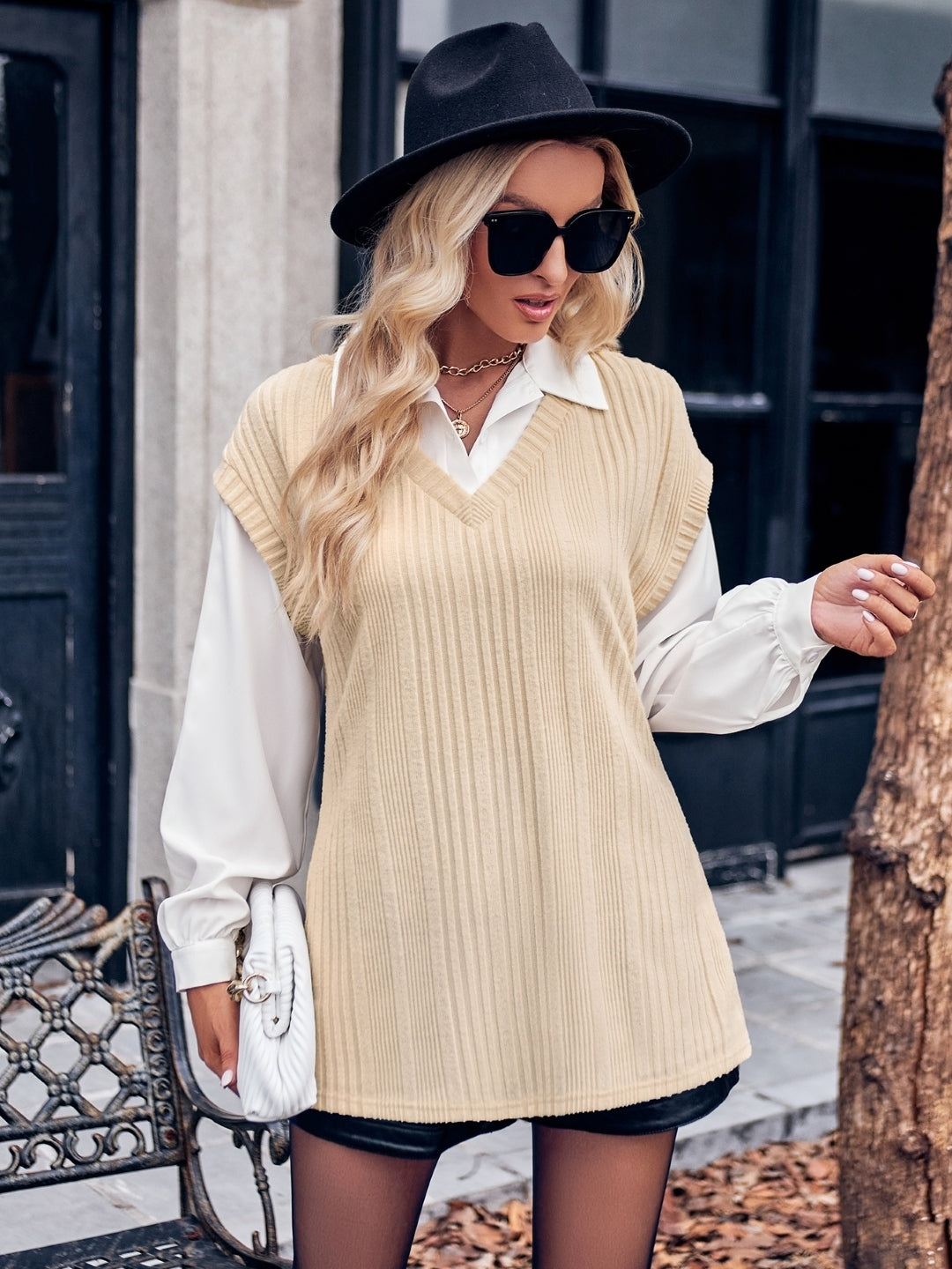 Women Cream Polyester Sweater