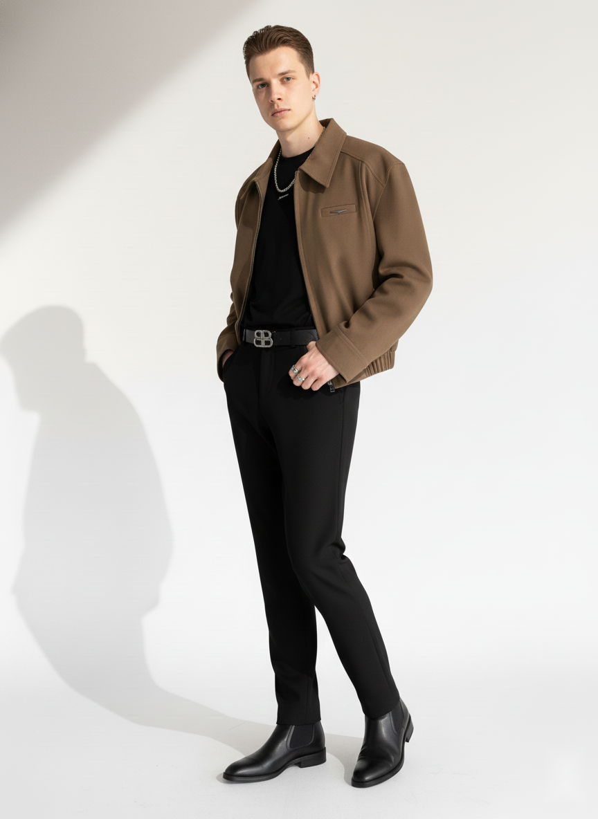 Men Spread Collar Solid Causal Tailored Jacket