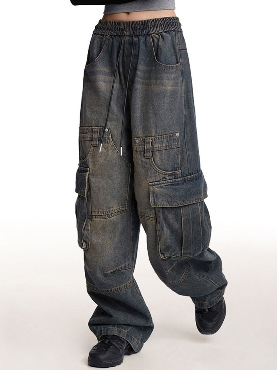 Black Relaxed Fit Solid Cotton Trouser