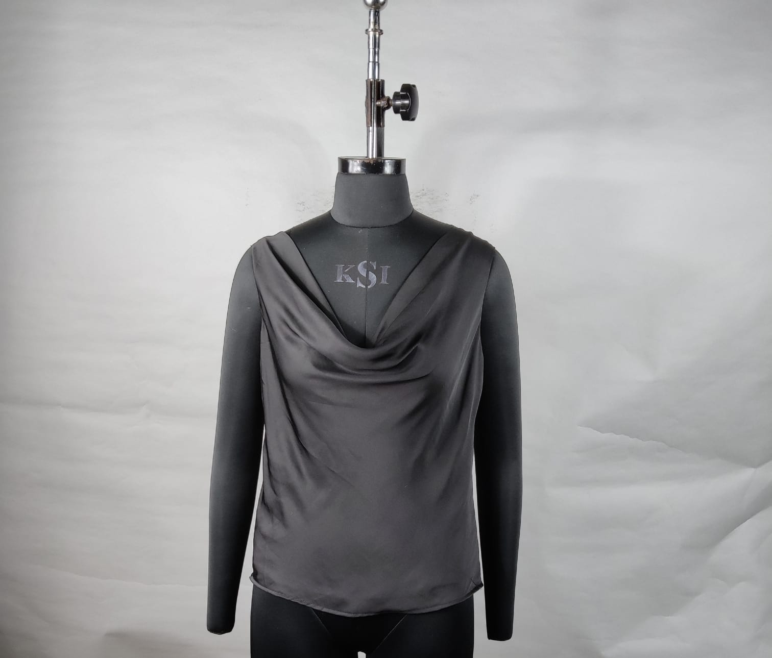 BLACK COWL NECK SLEEVELESS TOP