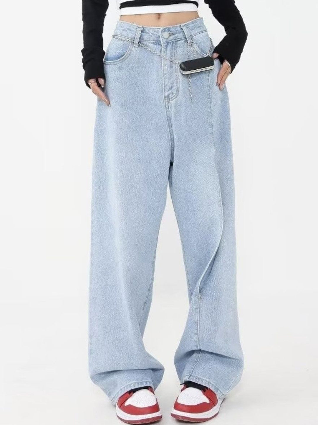 Blue Relaxed Fit Solid Cotton Trouser