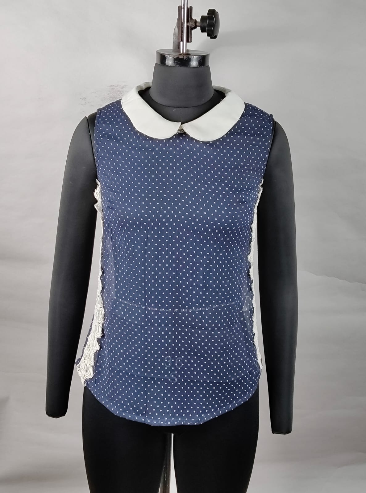BLUE PETER PAN COLLARED TOP FOR WOMEN