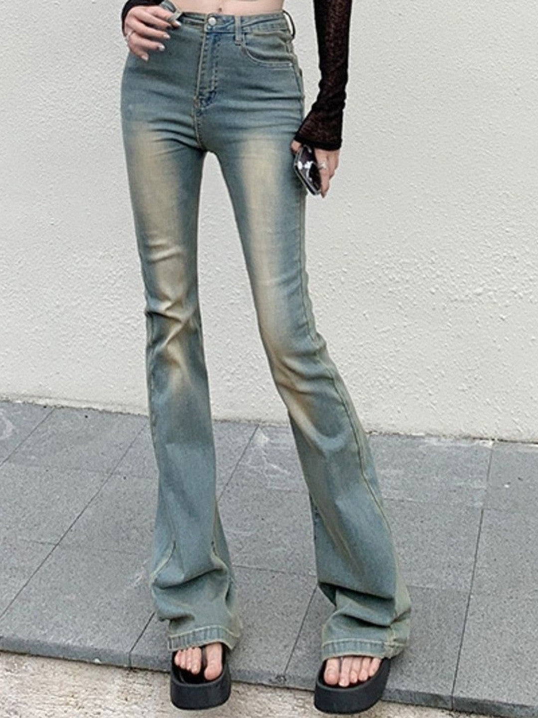 Blue Skinny Fit Solid Cotton Trouser