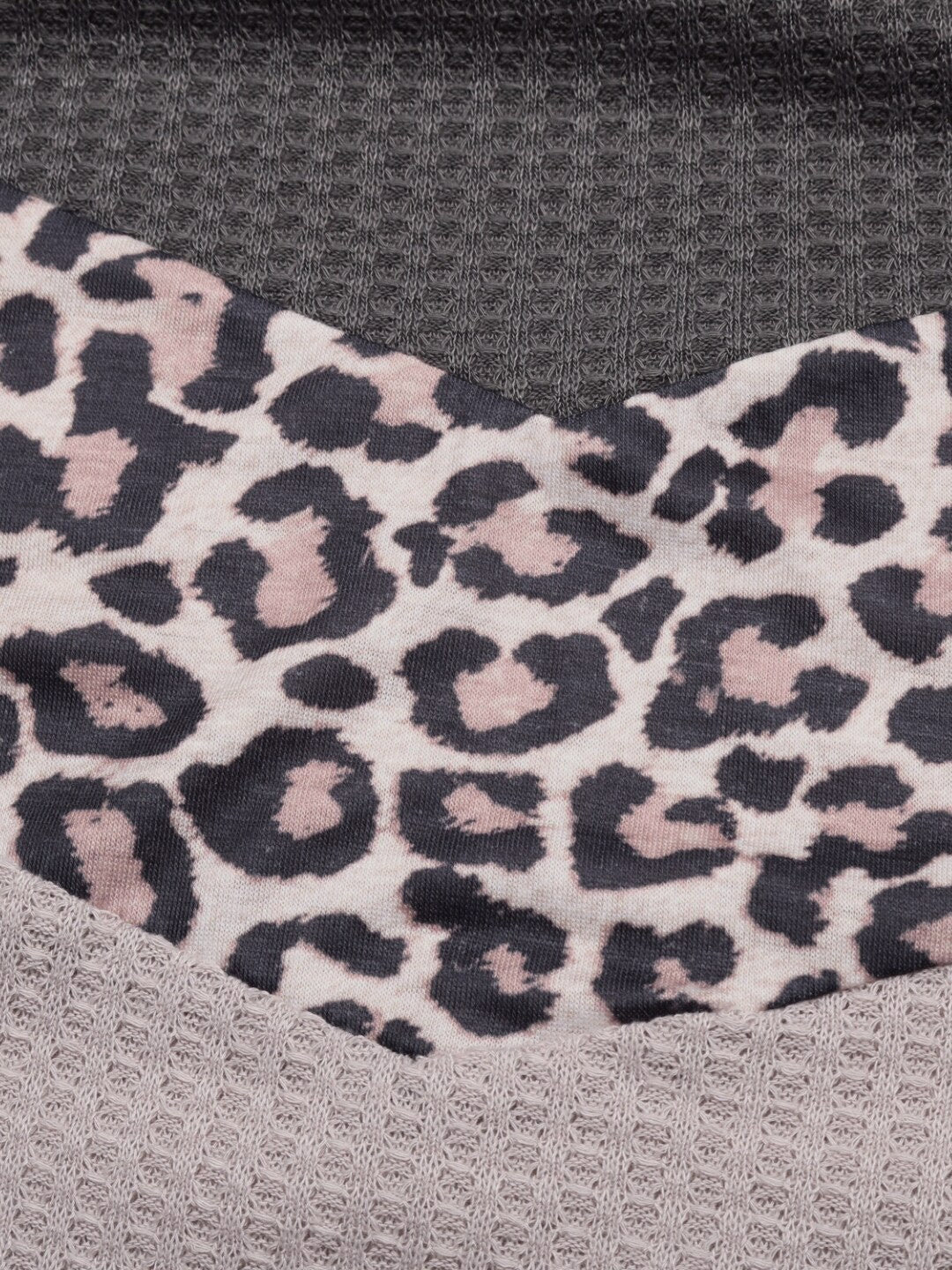 Grey Round Neck Printed Long Sleeves Cotton Top