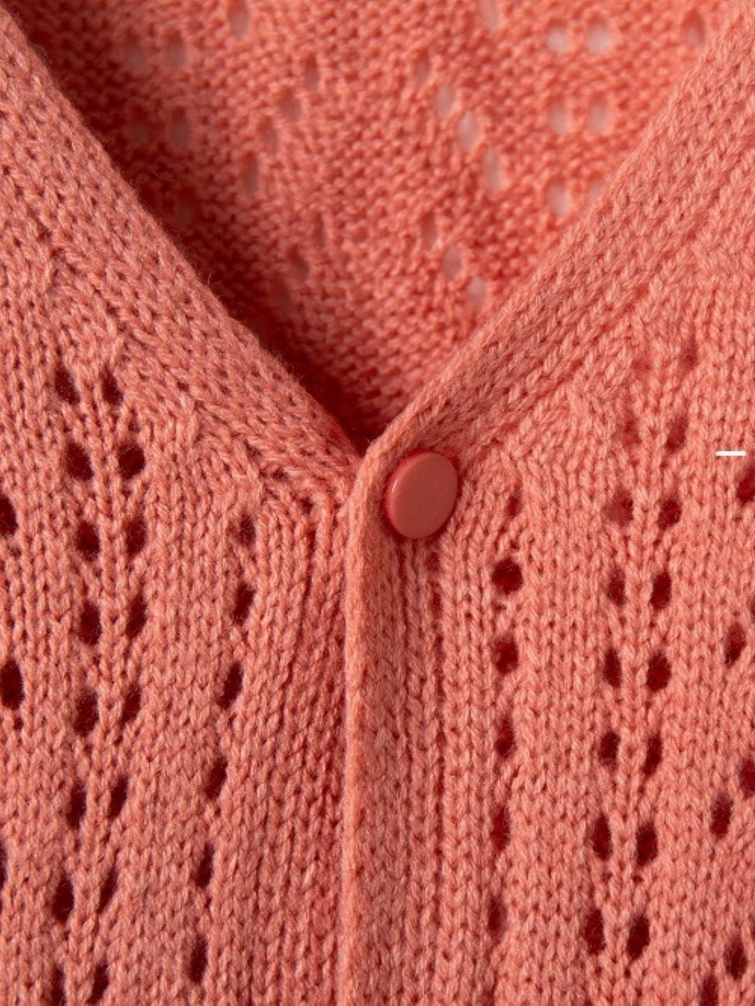 Pink V-Neck Long Sleeves Solid Acrylic Top