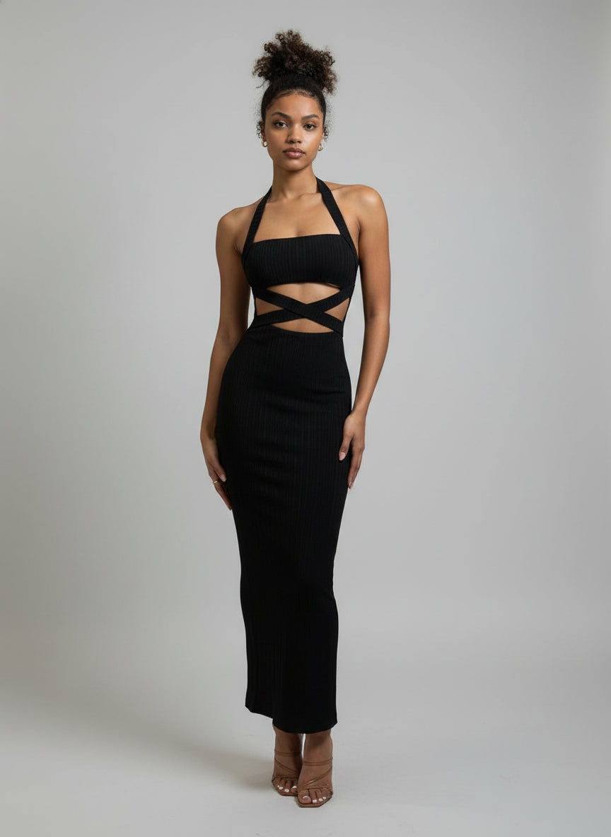 Black Bodycon Maxi Dress