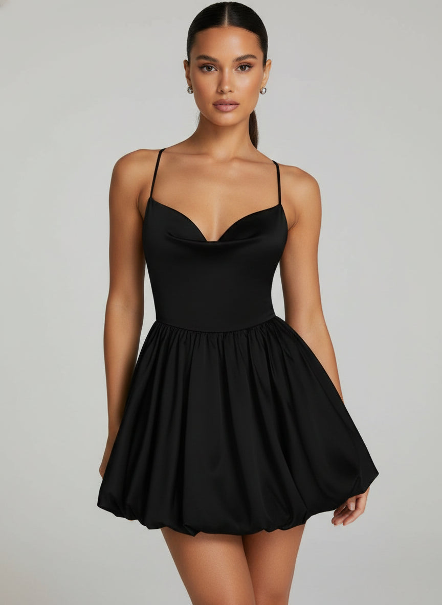 Black A-Line Dress - Modern Silhouette
