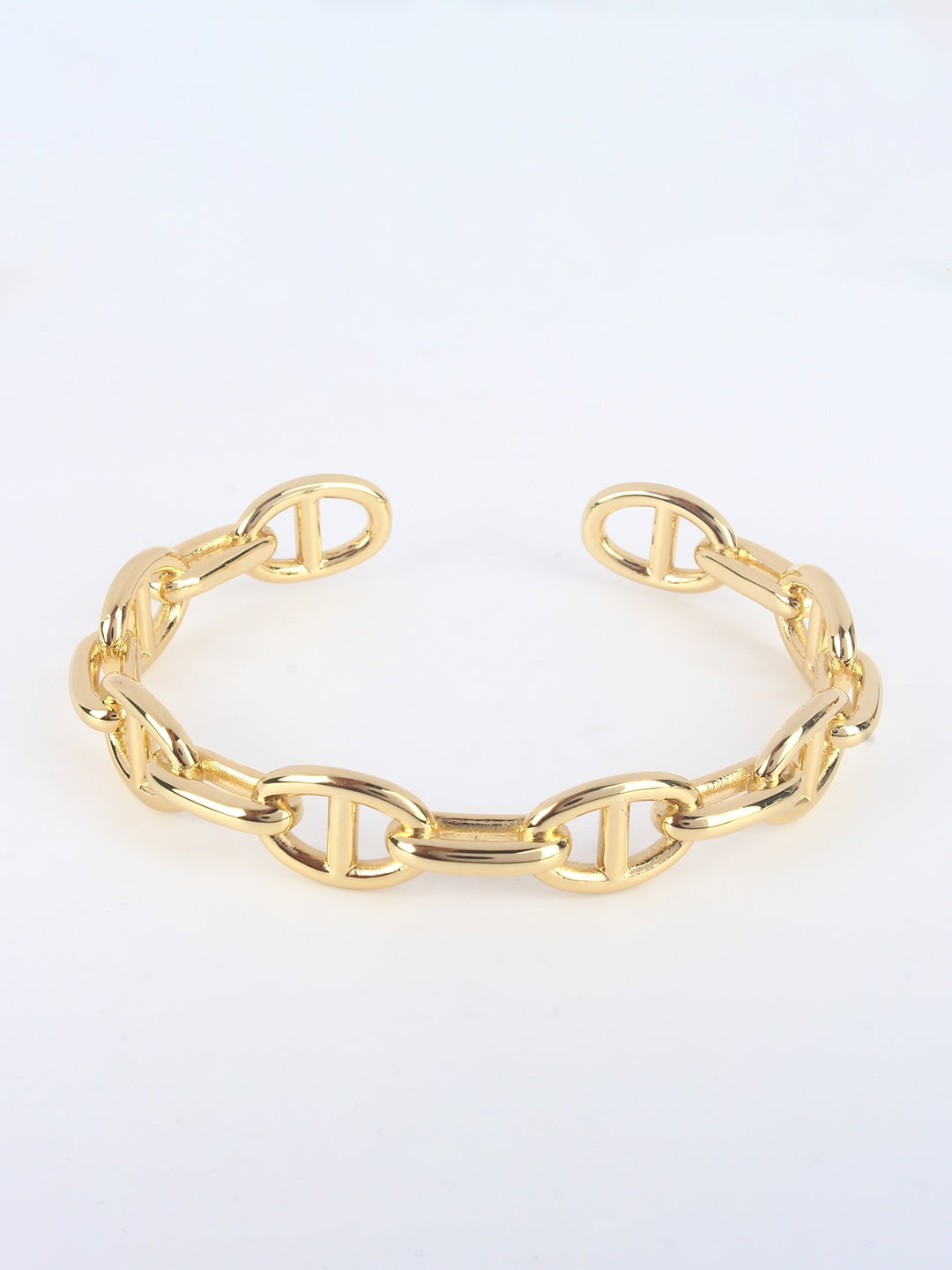 Gold-Plated Gold Bangle-Style Brass Slip-On Bracelet