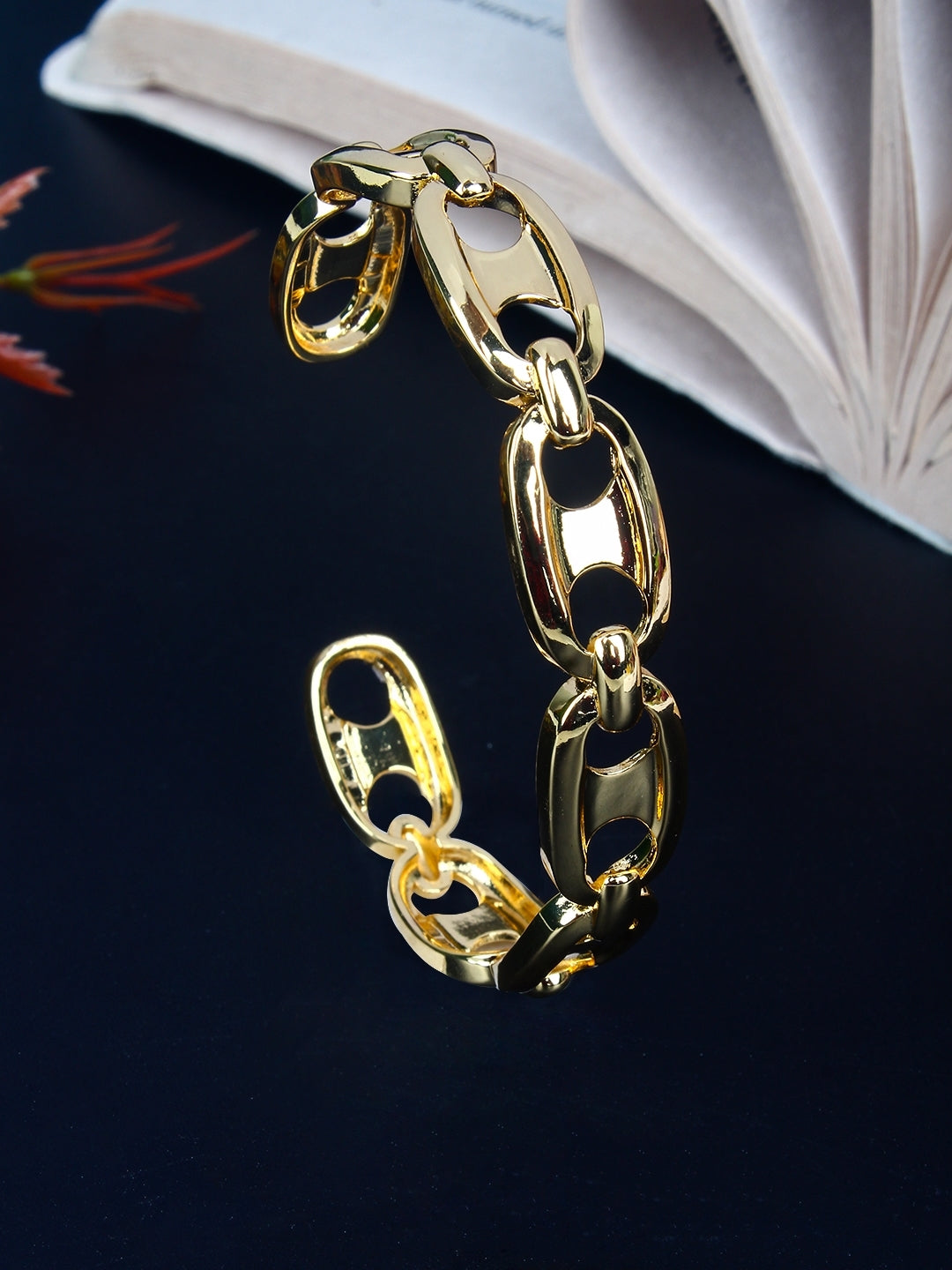 Gold-Plated Gold Bangle-Style Brass Slip-On Bracelet