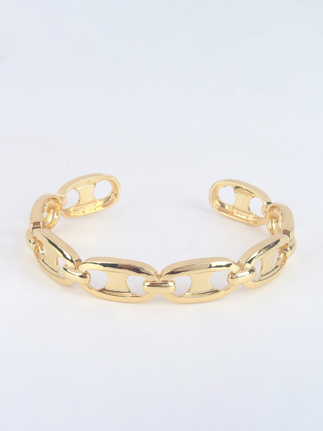 Gold-Plated Gold Bangle-Style Brass Slip-On Bracelet