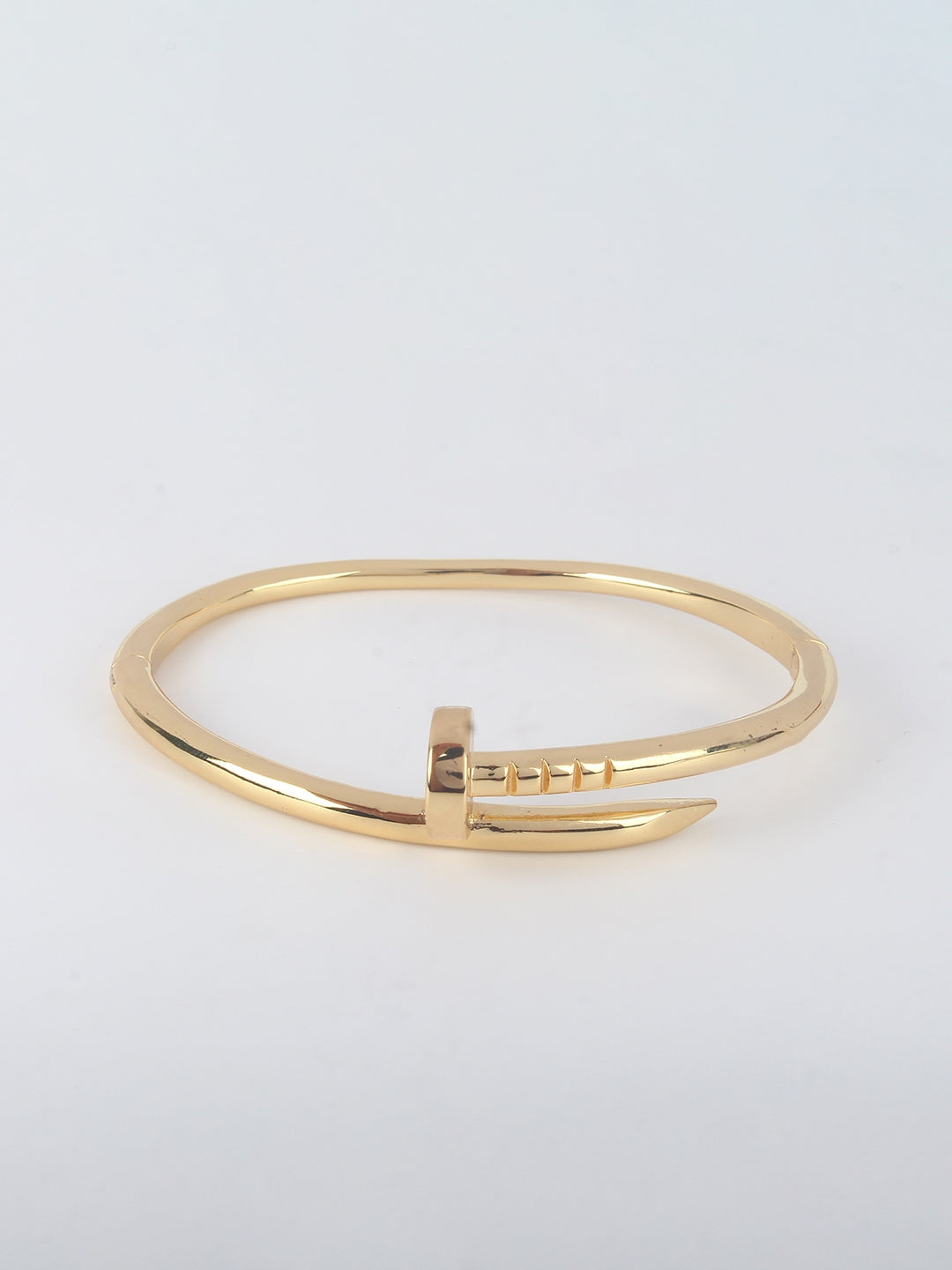 Gold-Plated Gold Bangle-Style Brass Slip-On Bracelet