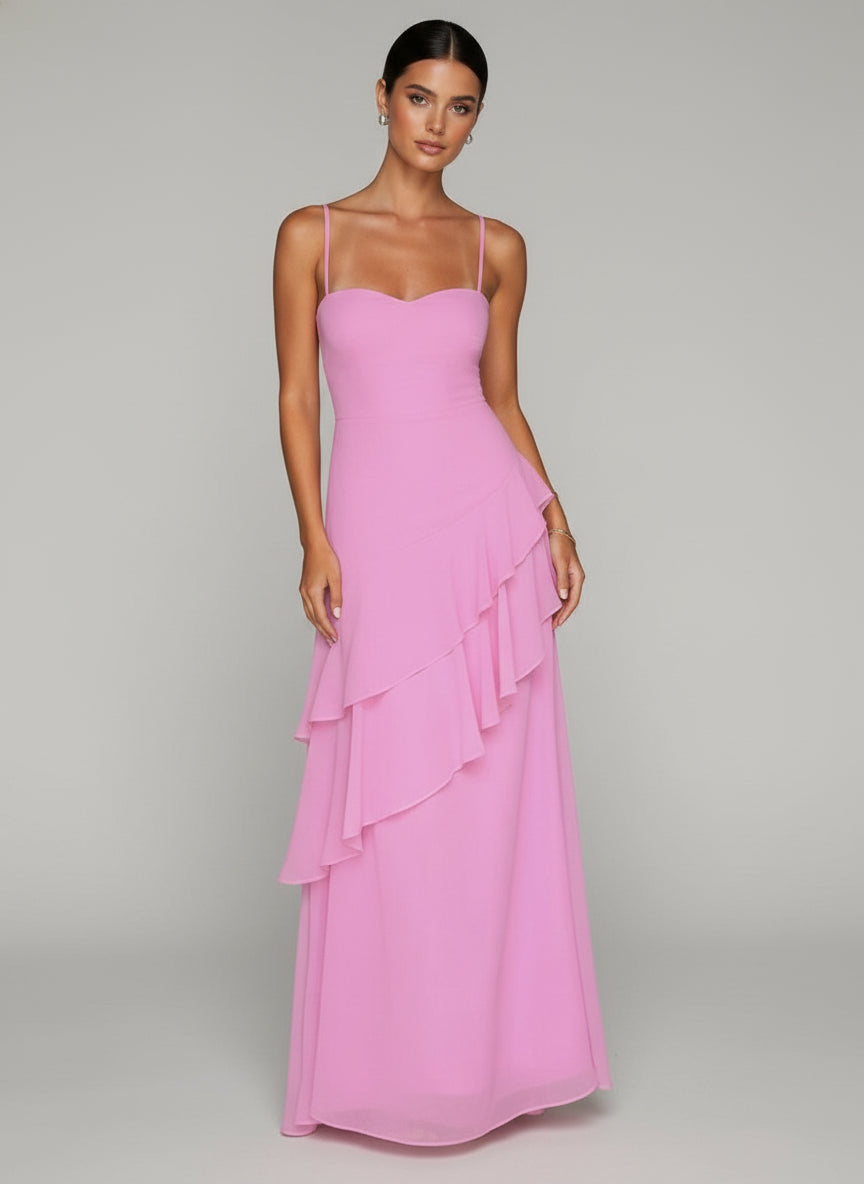 Pink A-Line Maxi Dress
