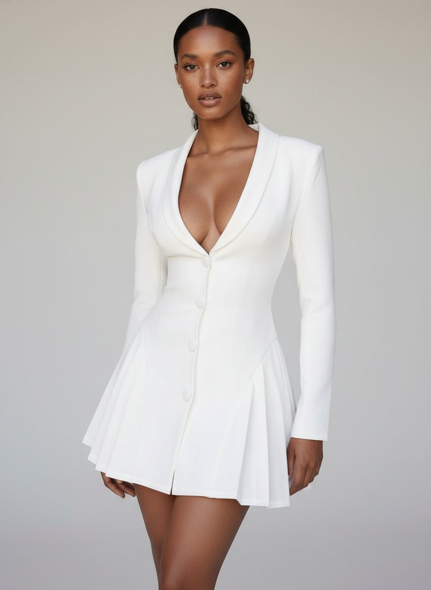 White Formal A-Line Dress