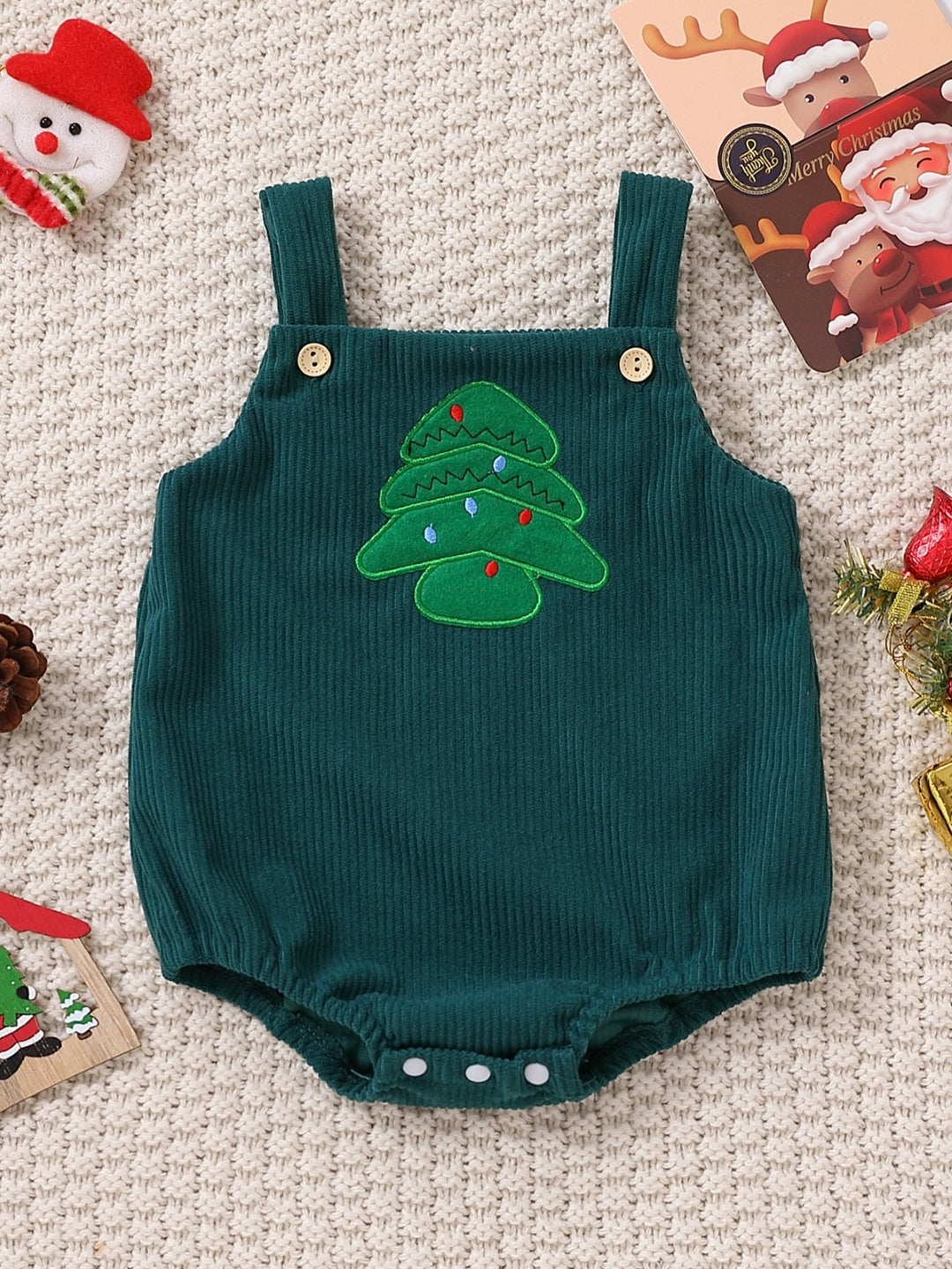 Green Regular Cotton Rompers