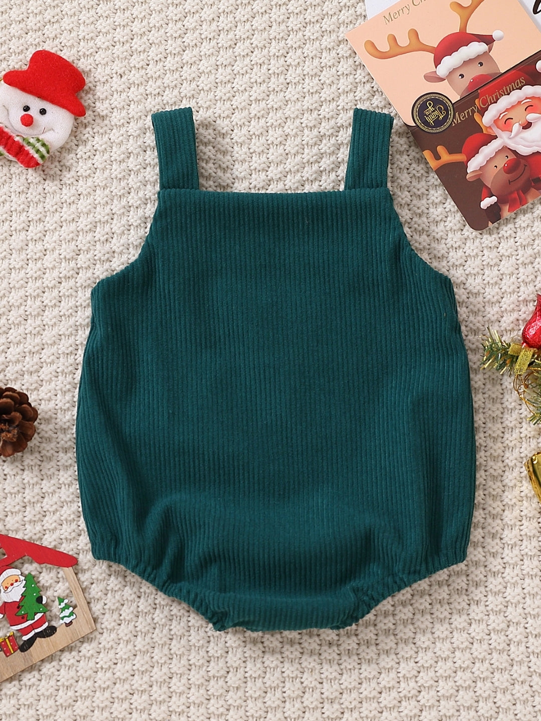 Green Regular Cotton Rompers