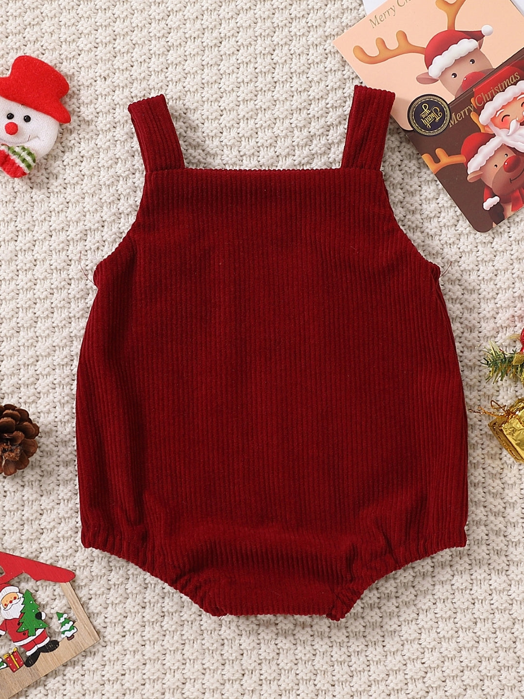 Red Regular Cotton Rompers