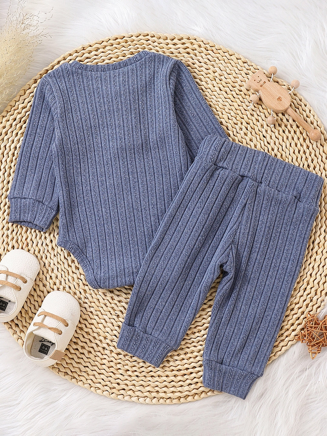 Blue Regular Cotton Rompers