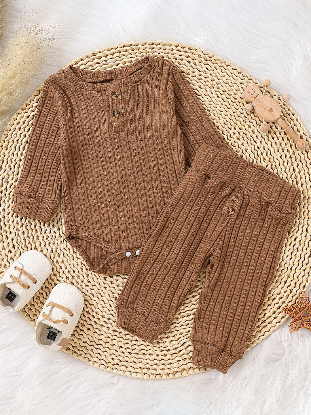 Brown Regular Cotton Rompers