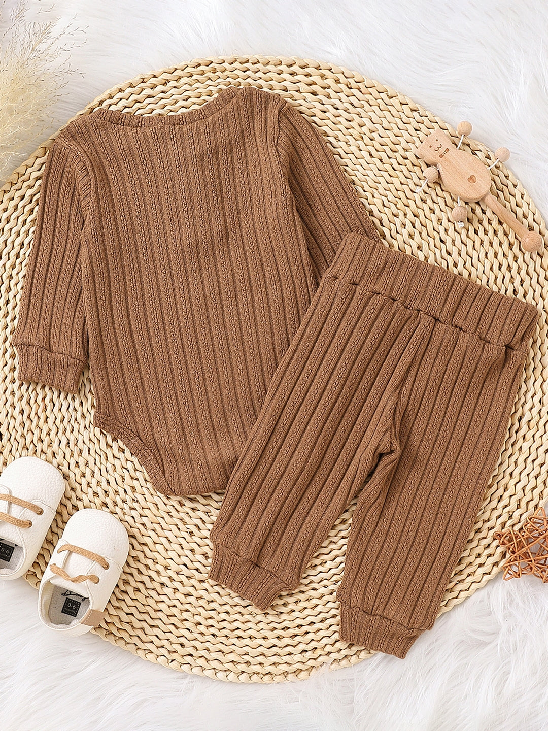 Brown Regular Cotton Rompers