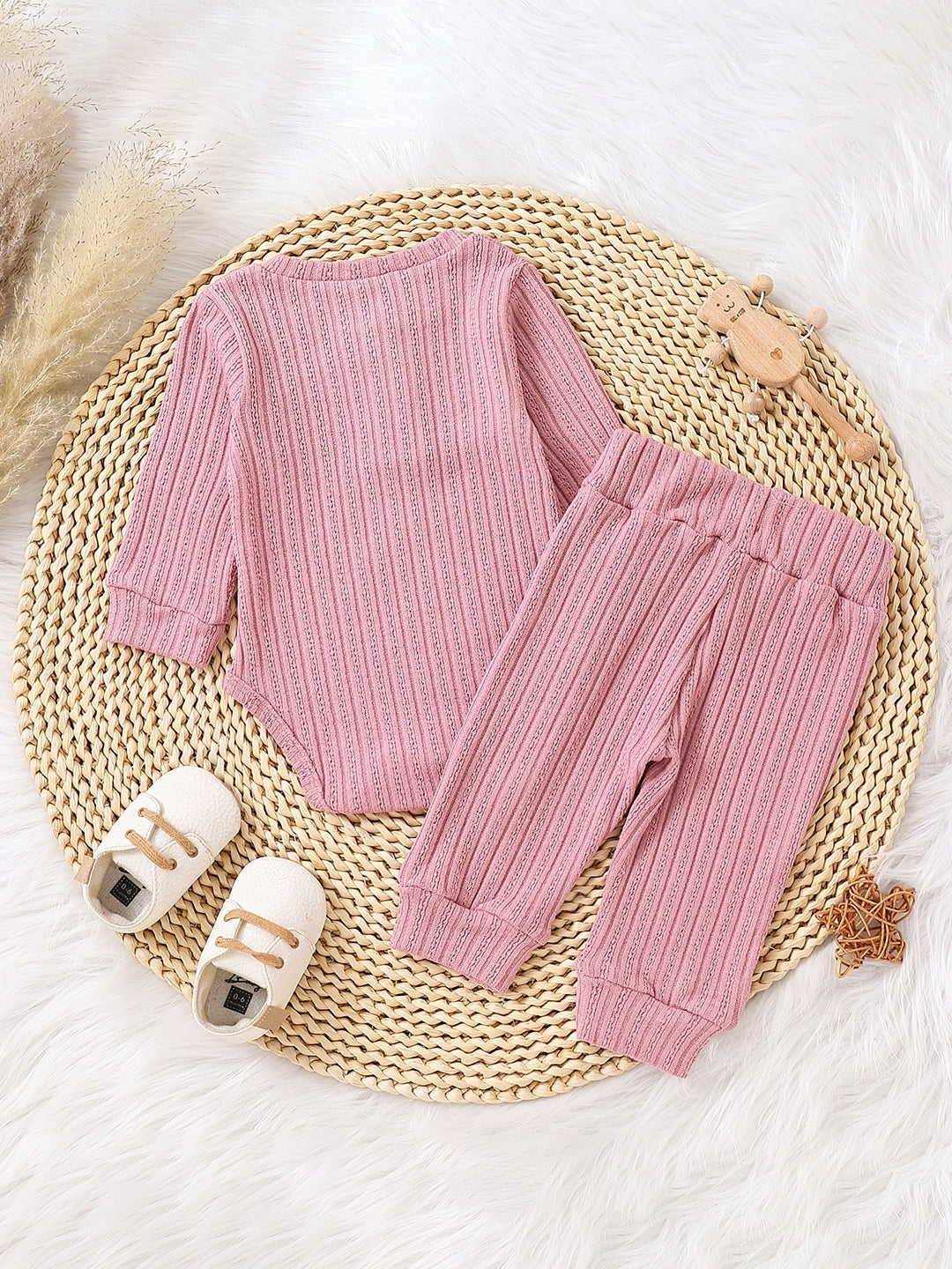 Pink Regular Cotton Rompers