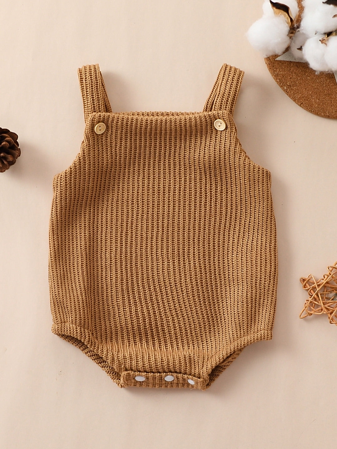 Brown Regular Cotton Rompers