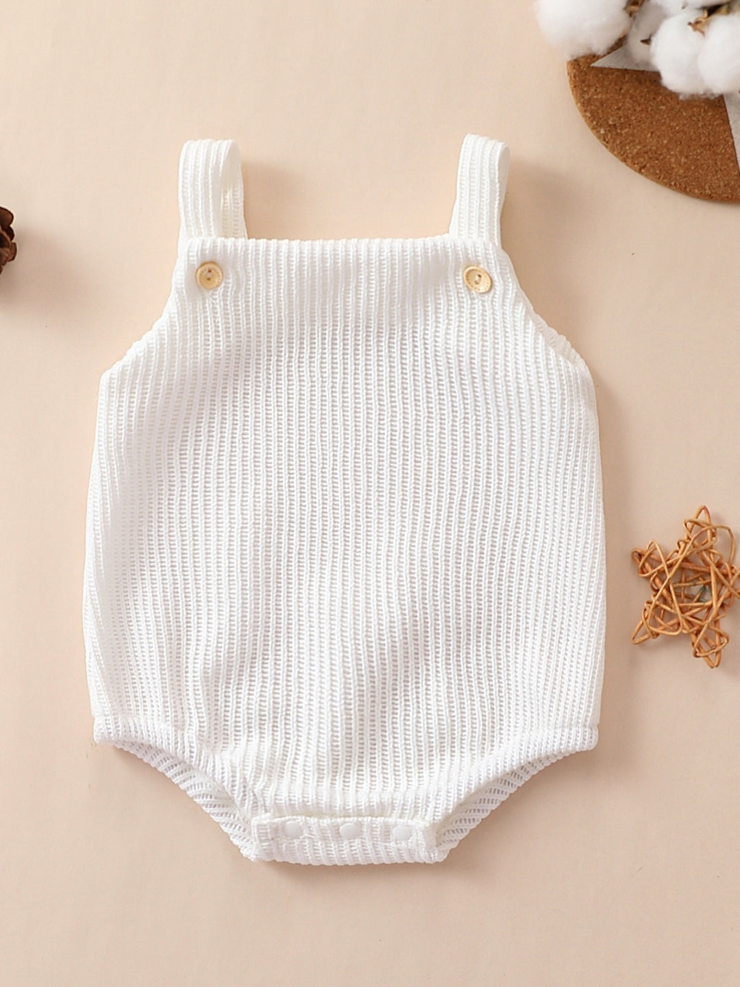 White Regular Cotton Rompers