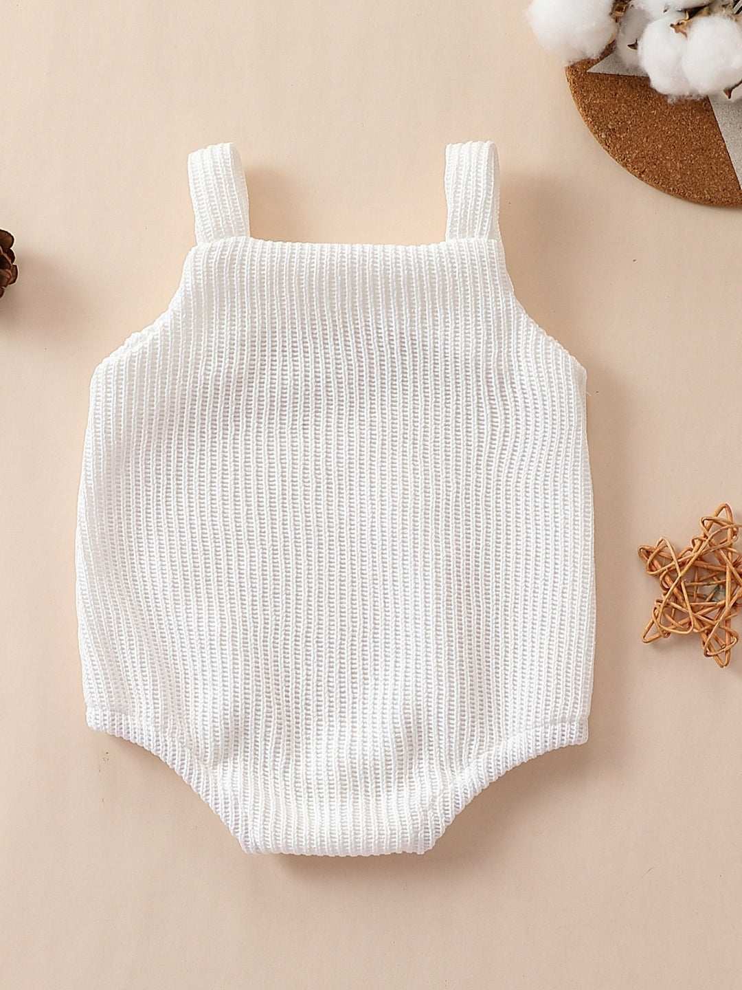 White Regular Cotton Rompers